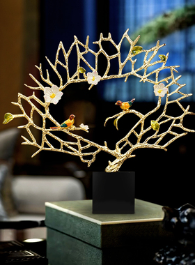 喜上眉梢发财树摆件轻奢q高档招财办公室客厅酒柜家居装饰乔迁礼