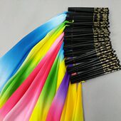 天丝绸24cm黑色筷蒙族筷子舞筷子跳舞蹈道具筷子五彩绸蒙古舞蹈筷