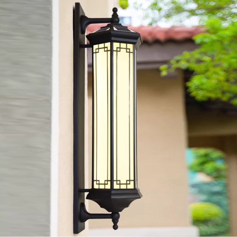 太阳能户外壁灯别墅大门家用w庭院阳台防水室外新中式庭院景观墙