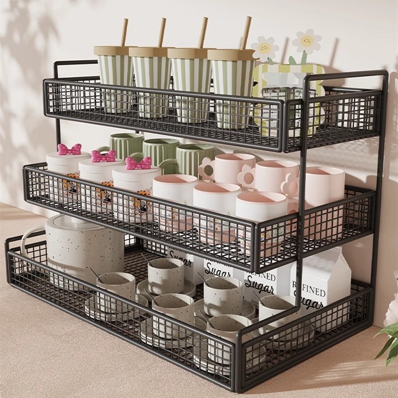 杯子收纳置物架阶梯式桌面放置玻璃杯子咖O啡茶杯家用多层水杯架