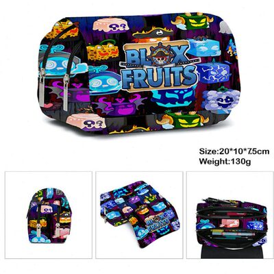 新款ROBLOX 游戏Blox Fruits学生笔袋双层大容量文具袋女士收纳包