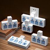 公雅牛usb多功能插座转换器不带线插头插排一转多孔家用无线插板