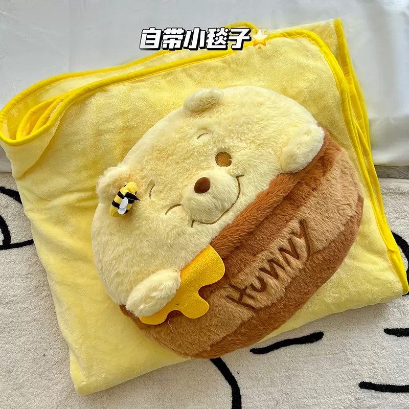 午睡枕头抱枕毯子二合一办公室空调被子卡通玩偶女生W两用学生车