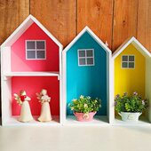 饰架壁饰壁挂装 装 饰搁板童话房子 创意儿童房间家居壁饰欧式 欧式