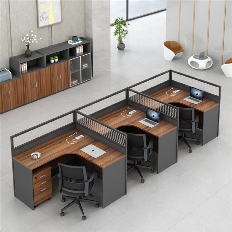广州财务办公桌子办公室工作u位屏风隔断23/4人位职员办公桌椅组