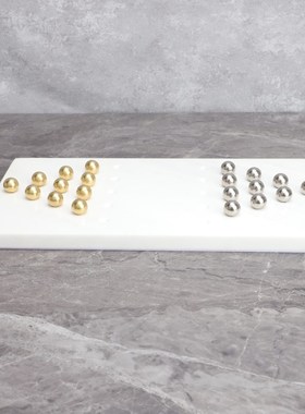 新中式大理石棋盘摆件电视柜客厅玄关样板房办公室轻奢Y工艺品装