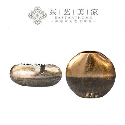 新中式现代创意水墨感金属花器摆件样板间售楼处客厅玄关桌面花瓶,家居饰品,花瓶,淘宝优惠券,粉丝福利购,淘宝优惠卷