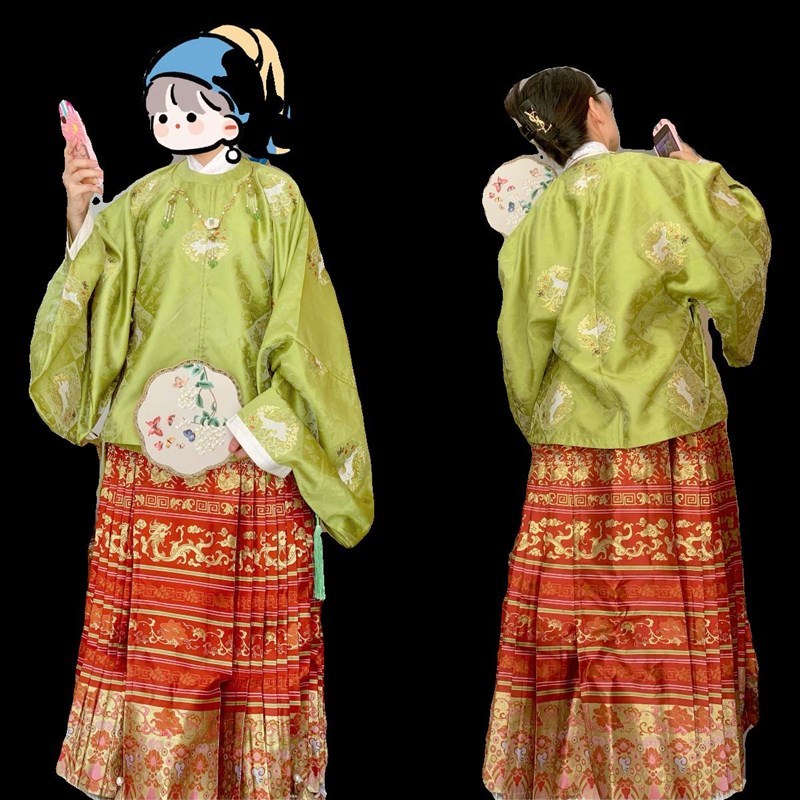 【现货布料】鹰追兔彷妆花织金双层剪花纱面料汉T服Y布料色织提花