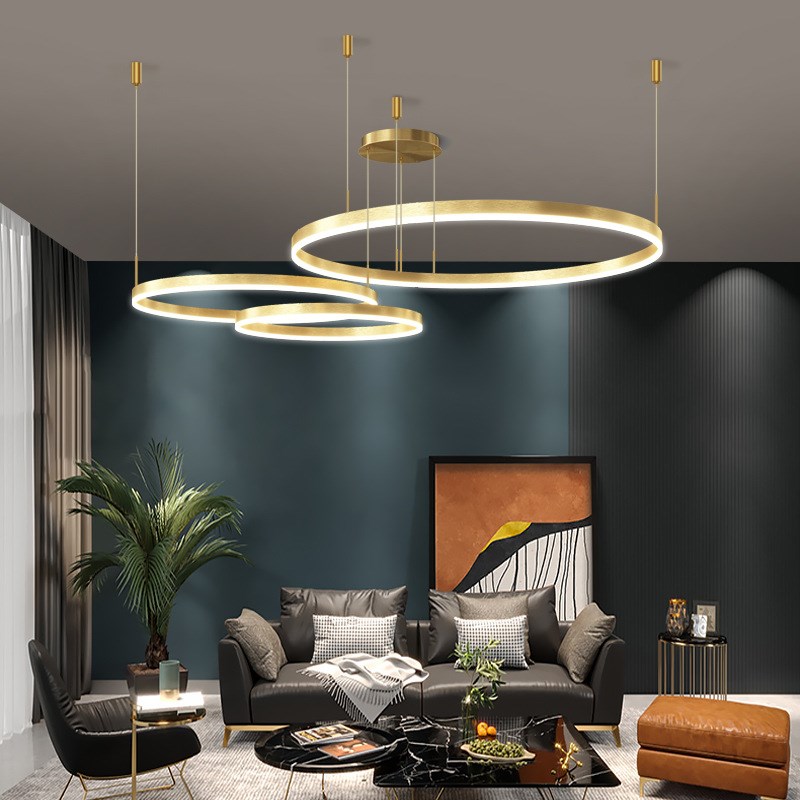 客厅吊灯现代简约大气主灯极简圆环B灯具大全2024年新款轻奢餐厅