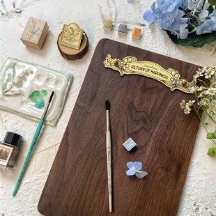 复古北美黑胡桃木画板fas级别整木木板黄P铜夹板晒图拍照神器