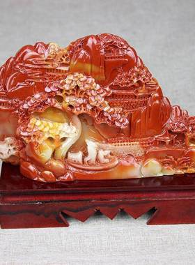 玉石原石福建寿山石雕工s艺芙蓉色福在眼前玄关摆件奇石观光石