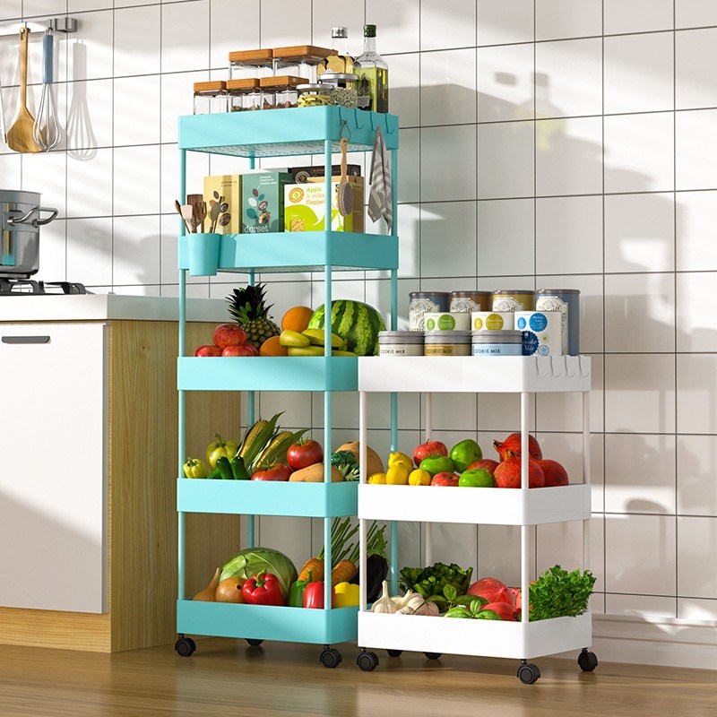 书架置物架小推车客厅收纳储物置物架厨房卫生V间落地式多功能