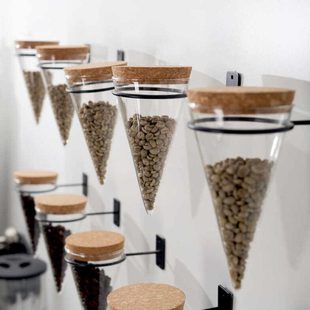 咖啡豆闻香锥新中式茶样展示器具茶叶收纳分类瓶咖啡豆墙体展示区