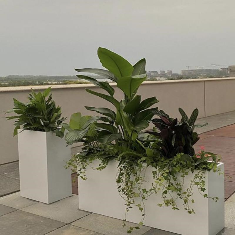 户外金属铁艺花箱商n业街外摆售楼部广场隔断花盆架园艺花槽组合