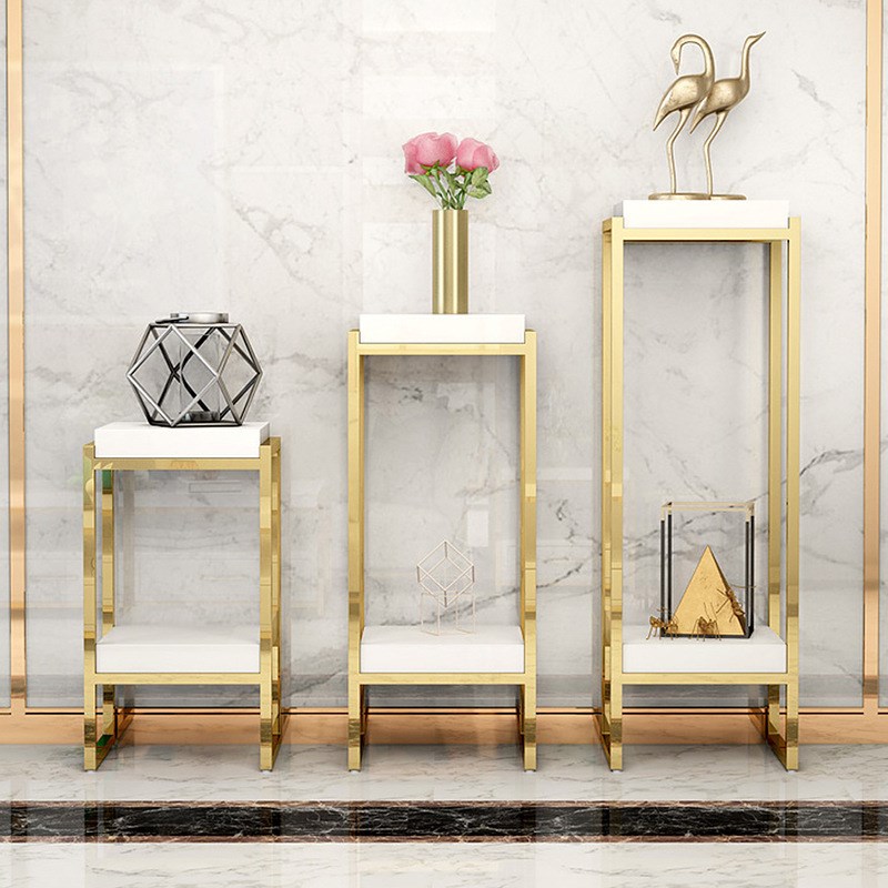 厂家后现代不锈钢花架子多层室内家具阳台K置物架轻奢客厅北欧花