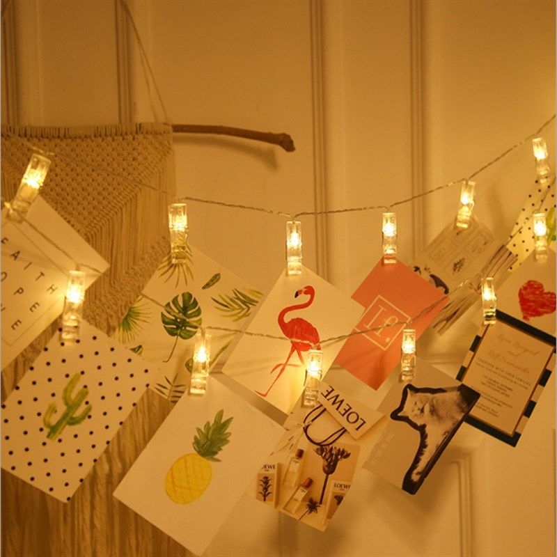 相片照片墙夹子灯串创意房间布置节日装饰L生日表白挂灯网红灯饰