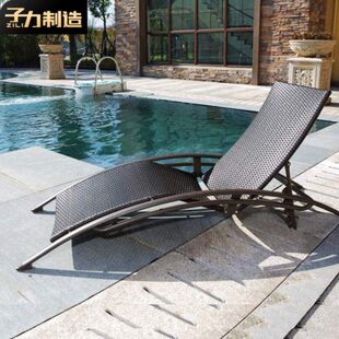 子力沙滩椅户外躺床室外花园阳台庭院休闲游泳池躺床折叠午睡躺椅