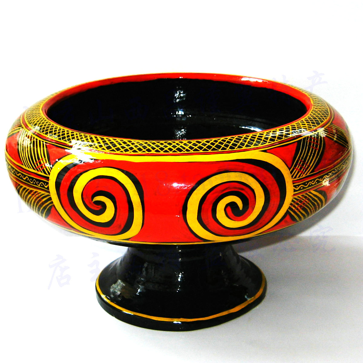 四川大凉山西昌彝族民间r漆器餐具彩绘手工艺品特色大木柯汤碗汤
