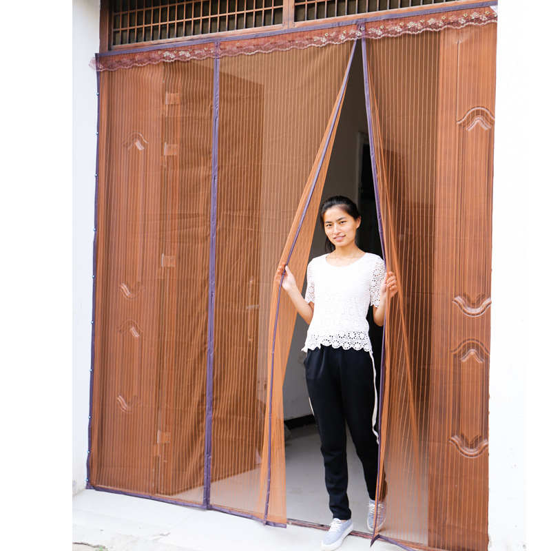 纱窗纱门防蚊门帘加密加s厚静音定做农村防蚊蝇大门磁性软门帘定