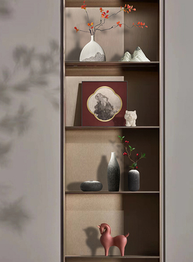 新中式摆件客厅玄k关博古架摆设现代国风禅意软装饰品书房茶室摆