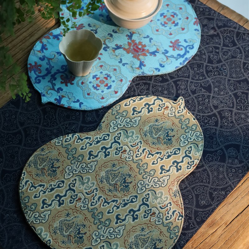 葫芦形典雅可及豪华锦o缎茶席宋锦茶席覆古干泡席文学中国桌席干