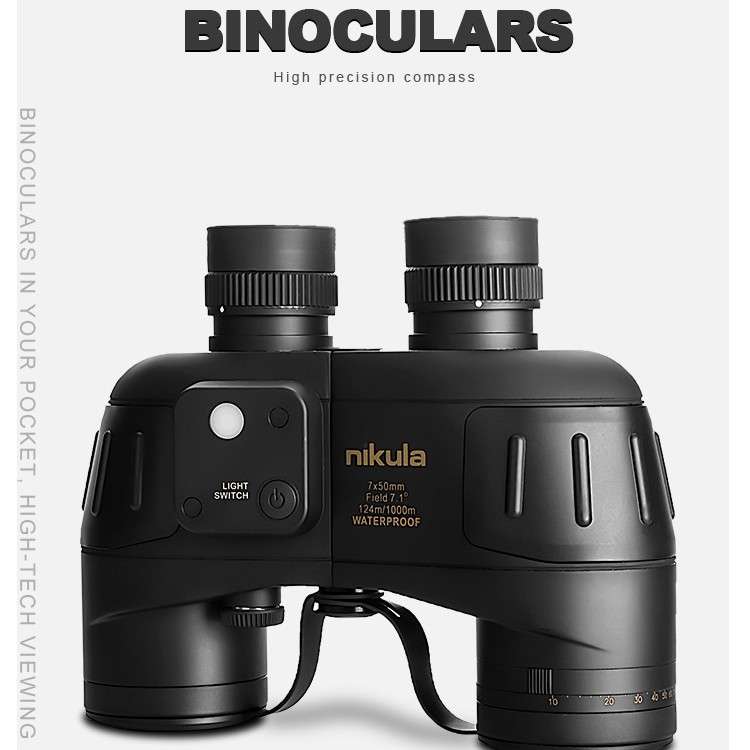 外贸出口 7X50双筒望远镜充氮带罗盘高清航海测距带坐标望远镜