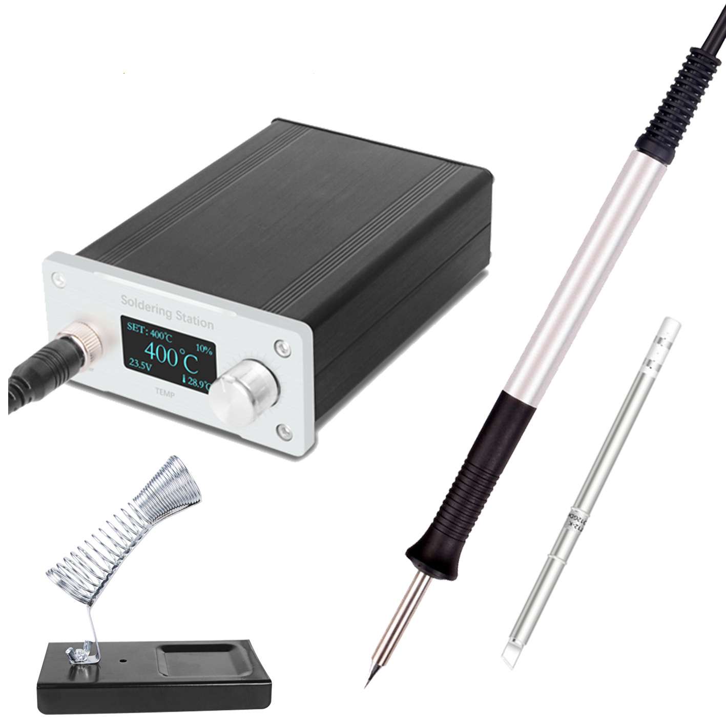 stm32 芯片T12焊台手机电脑维修1.3寸 OLED 显示电烙铁铝合金手柄