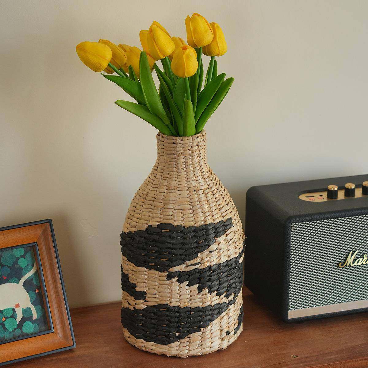 新款客厅落地草编花瓶复古仿真花干花插花器家居客厅花瓶装饰摆件,纺织面料/辅料/配套,纺织机械配件,淘宝优惠券,粉丝福利购,淘宝优惠卷
