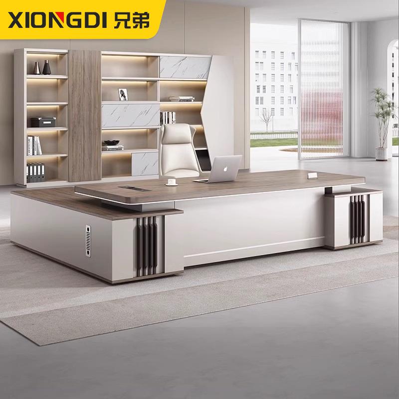 老板办公桌现代简约总经理大班台办公室全套家具桌椅组合总裁桌子