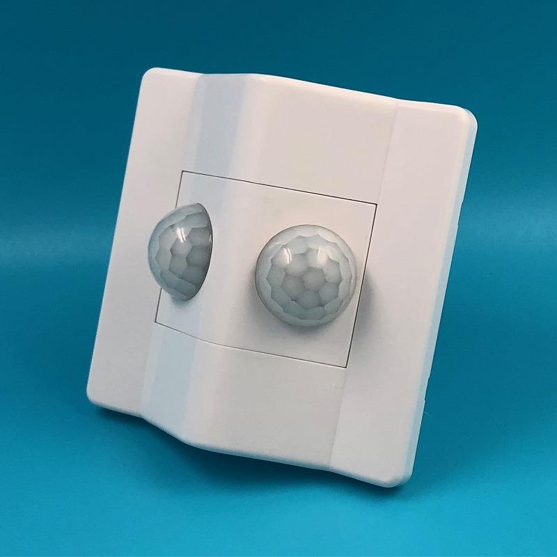 三线AC90-300V双探头大角度人体红外楼梯感应开关可调延时光控