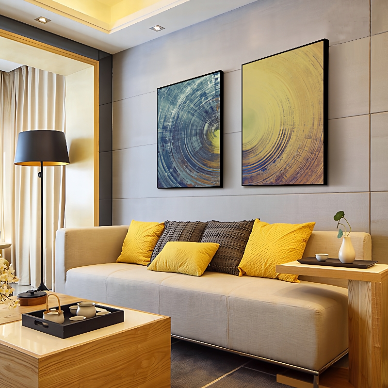 北欧现代简约抽象装饰画客厅沙发背景墙喷绘油画壁画图案组合挂画
