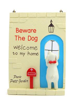 小清新韩版创意小狗趴窗台红邮箱挂饰园艺多肉花插插件道具