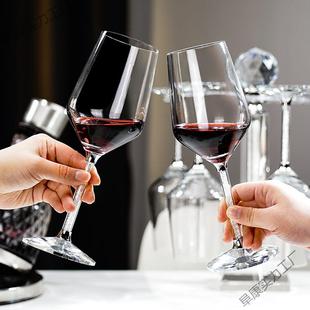 水晶玻璃白钻金钻金箔高脚杯红酒杯大小号勃艮第轻奢家用马小