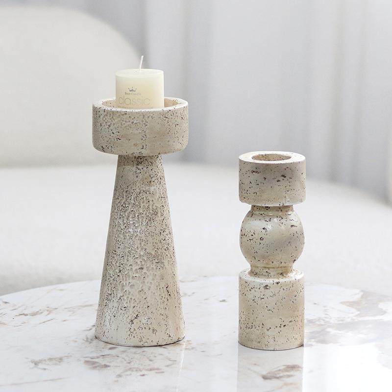 新中式仿黄洞石烛台摆件样板房客厅茶几餐桌现代轻奢家居饰品摆设,电子元器件市场,其它元器件,淘宝优惠券,粉丝福利购,淘宝优惠卷