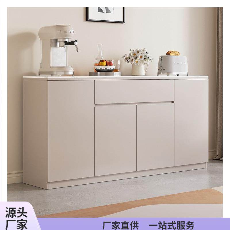 实木岩板餐边柜靠墙一体储物柜现代简约茶水柜置物柜家用厨房橱柜