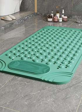 pvc浴室防滑垫酒店卫生间洗澡垫子浴缸蓝绿色防摔按摩家用脚垫
