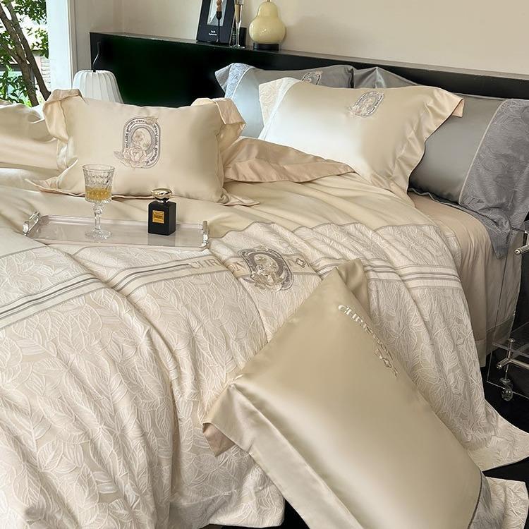全棉床单四件套140s柔丝棉高端轻奢被套床盖床上用品