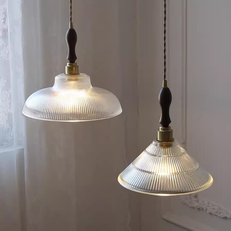 北欧风餐厅吧台阳台酒吧咖啡厅个性极简单头吊灯绿色条纹玻璃吊灯