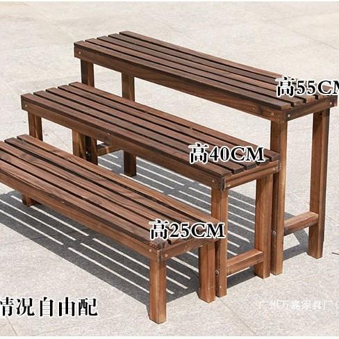 实木台阶脚踏户外碳化木防腐木花架阶梯地面阳台多肉花架室外路MC