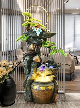 禅意假山流水喷泉招财落地摆件循环水景观客厅办公室庭院高档装饰
