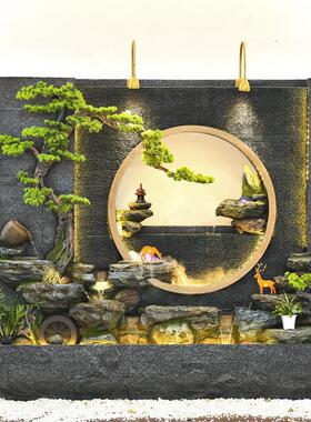 假山流水喷泉水幕墙室内客厅阳台玄关景观摆件庭院鱼池循环水造景