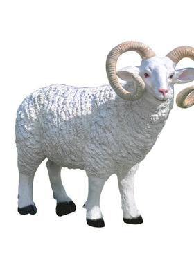 户外公园林仿真动物绵羊玻璃钢山羊塑小品商场美陈店铺门口摆件