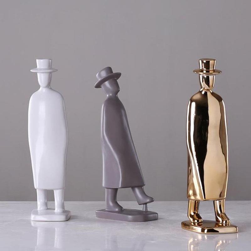 北欧人物行走摆件样板房办公室装饰品客厅酒柜设计师雕塑软装摆设