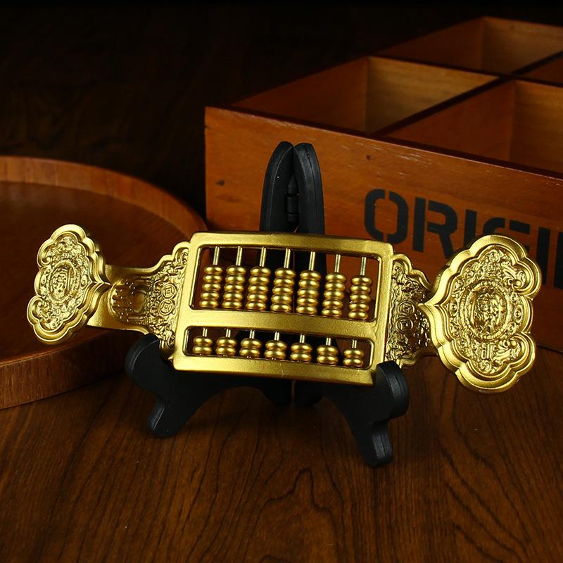 金属如意算盘摆件铜如意吉祥算盘家居装饰品办公室工艺品创意礼品