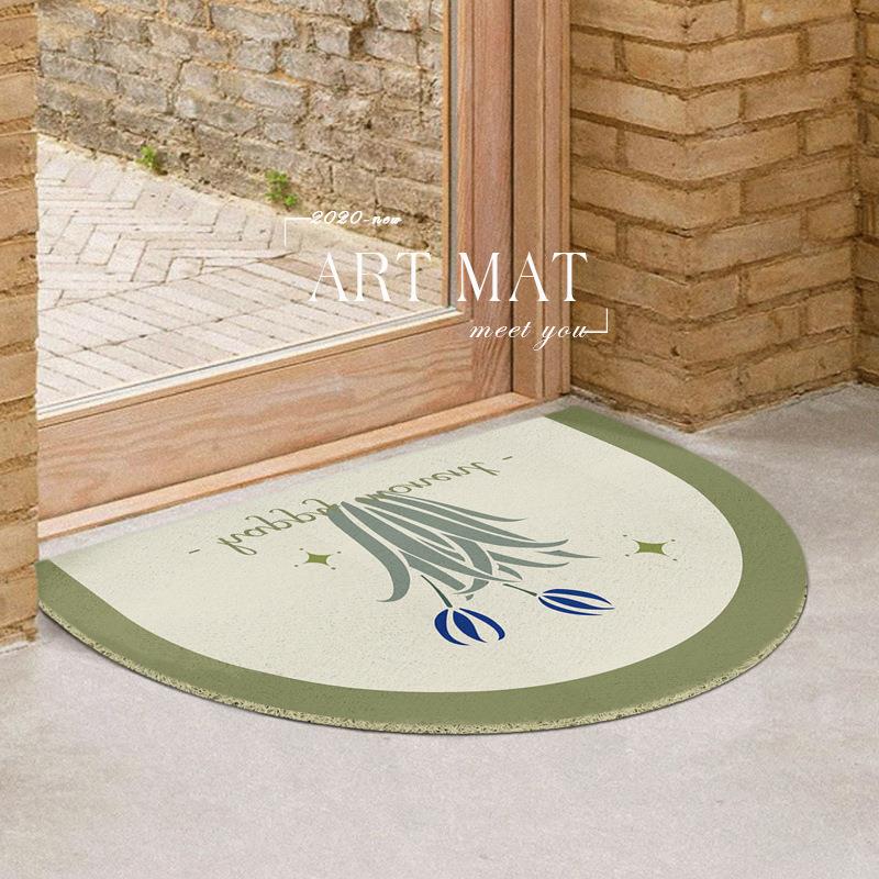 入户门脚垫门垫北欧ins风复古半圆门口地垫进门可擦家用防滑垫子