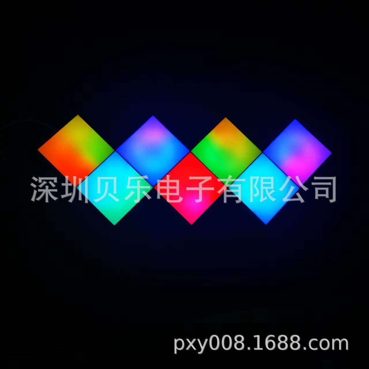正方形拼接触摸奇光板声控感应遥控背景墙壁灯智能遥控方块量子灯