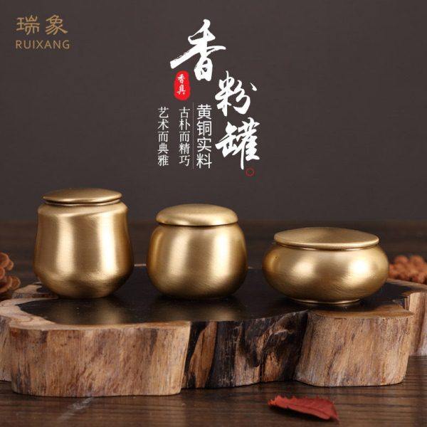 瑞象 黄铜香粉罐香粉瓶香篆瓶茶叶罐仿古罐黄铜用品工具香事瓶,家居饰品,香薰炉,淘宝优惠券,粉丝福利购,淘宝优惠卷