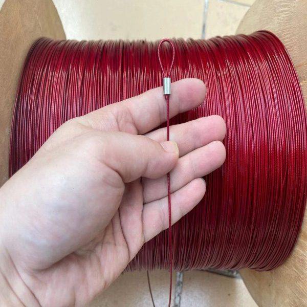 红色钢丝绳细 软304不锈钢包塑钢丝线吊牌灯饰挂画钓鱼线拉绳带皮,家装主材,钢丝绳,淘宝优惠券,粉丝福利购,淘宝优惠卷