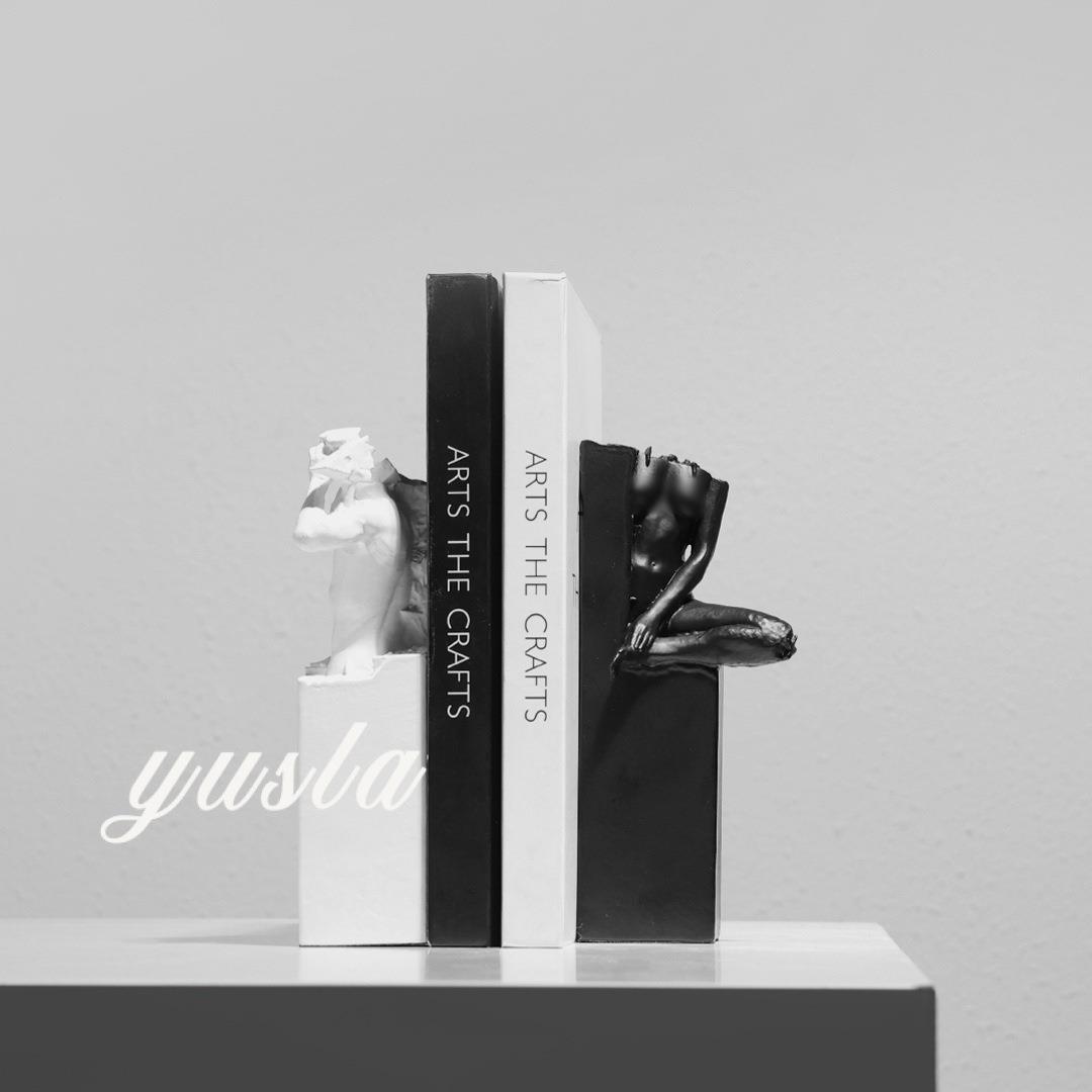 复古简约办公室酒柜电视柜书挡书房柜样板间软装饰品书靠摆件摆设