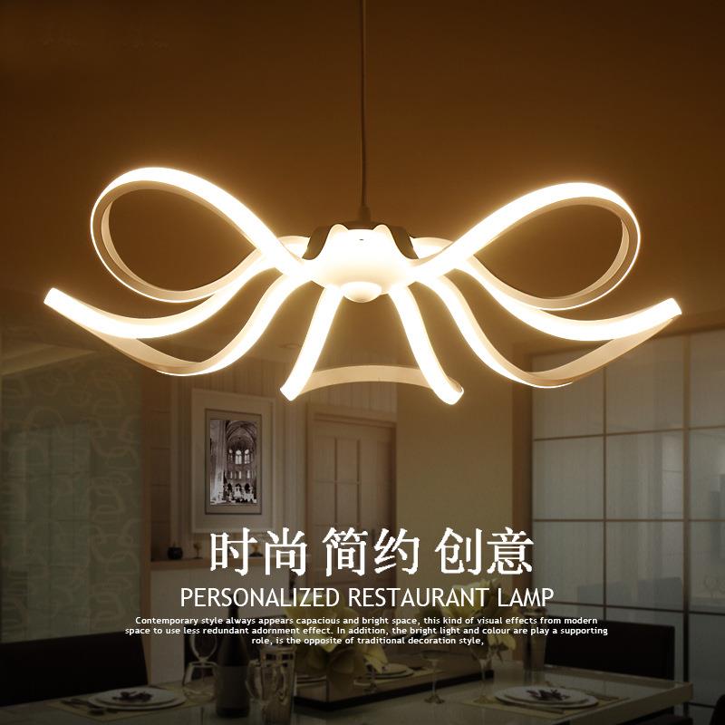北欧现代简约吊灯led餐厅灯 个性铝材客厅灯创意艺术花瓣灯具书房